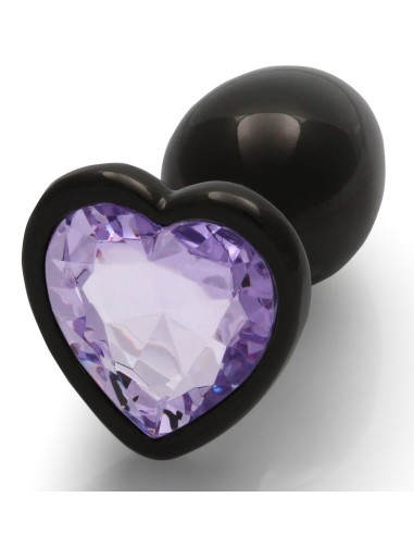 Bijou Anal Heart Gem S 6 x 2.6cm Noir & Violet | FetishXplore
