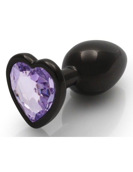 Bijou Anal Heart Gem S 6 x 2.6cm Noir & Violet | FetishXplore