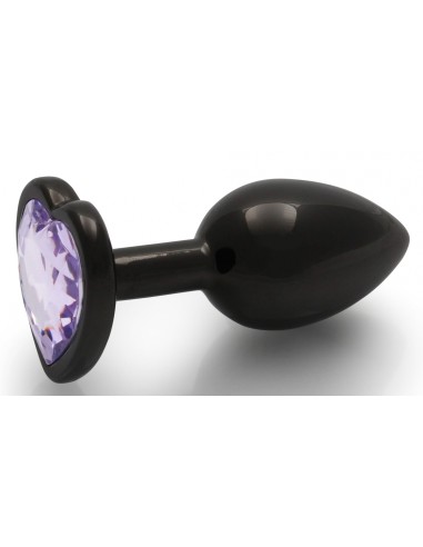 Bijou Anal Heart Gem S 6 x 2.6cm Noir & Violet | FetishXplore