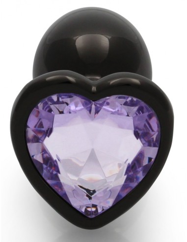 Bijou Anal Heart Gem S 6 x 2.6cm Noir & Violet | FetishXplore