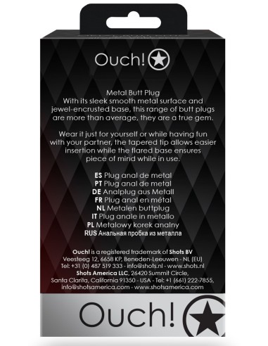 Plug Bijou Heart Gem M 7 x 3.3cm Noir & Violet Ouch! | FetishXplore