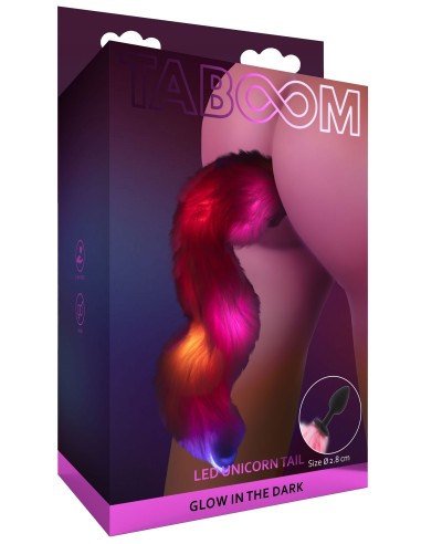 Plug avec Queue Licorne LED 6 x 2.8cm Rose Taboom | FetishXplore