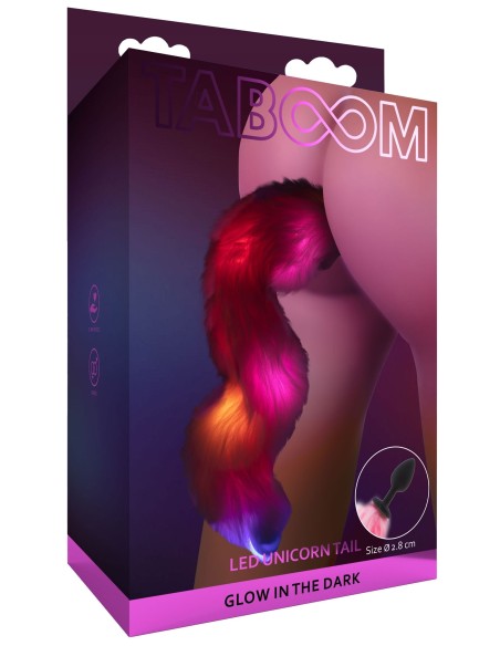 Plug avec Queue Licorne LED 6 x 2.8cm Rose Taboom | FetishXplore