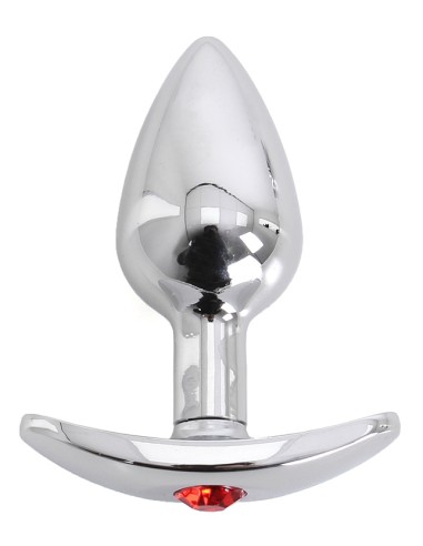 Plug Bijou Anal with Curve Base 6 x 2.8 cm - Bijou red