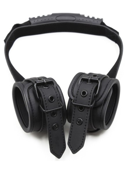 Black handcuffs with a handle