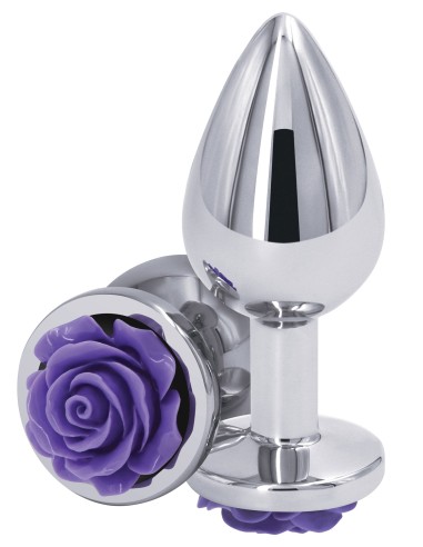 Plug Bijou Rear M 7 x 3.4cm Argenté & Violet | FetishXplore