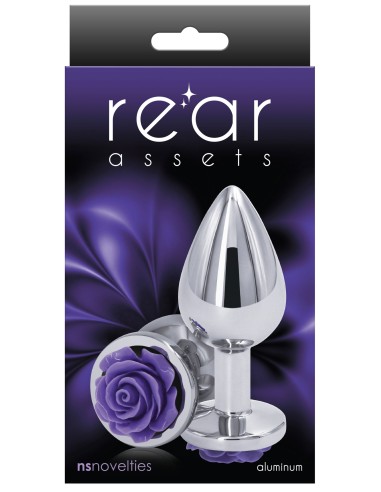 Plug Bijou Rear M 7 x 3.4cm Argenté & Violet | FetishXplore