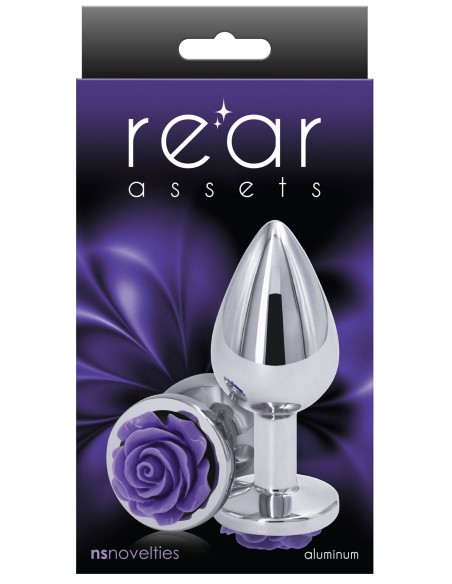 Plug Bijou Rear M 7 x 3.4cm Argenté & Violet | FetishXplore