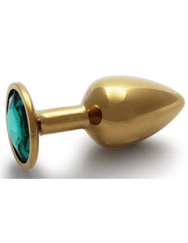 Bijou anal Round Gem S 6 x 2.6 cm Gold-Green