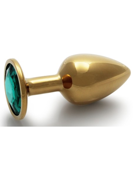 Bijou anal Round Gem S 6 x 2.6 cm Gold-Green