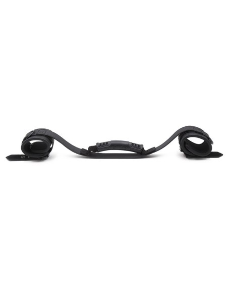 Black handcuffs with a handle