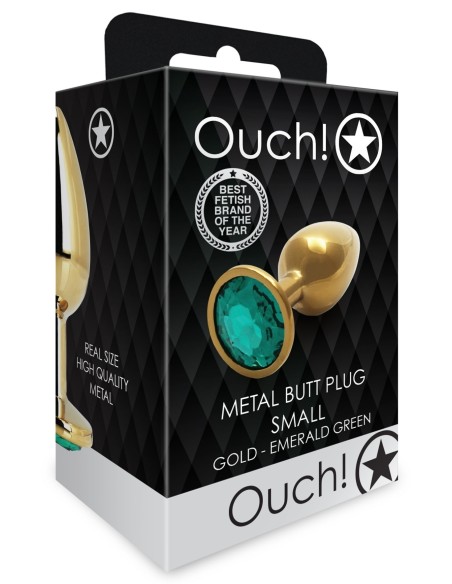 Bijou anal Round Gem S 6 x 2.6 cm Gold-Green