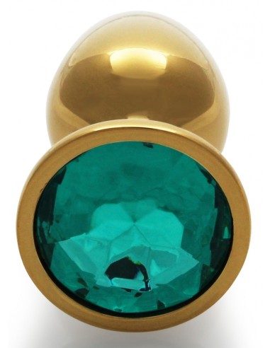 Bijou anal Round Gem S 6 x 2.6 cm Gold-Green