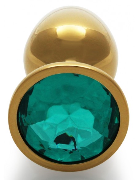 Bijou anal Round Gem S 6 x 2.6 cm Gold-Green