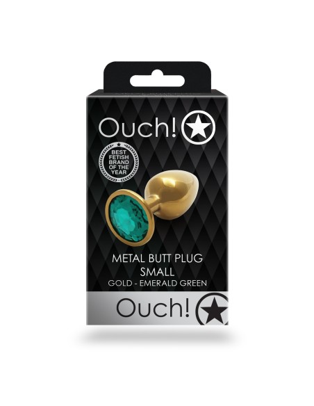 Bijou anal Round Gem S 6 x 2.6 cm Gold-Green