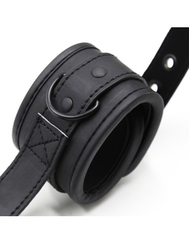 Black handcuffs with a handle