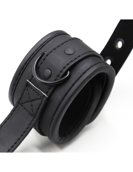 Black handcuffs with a handle