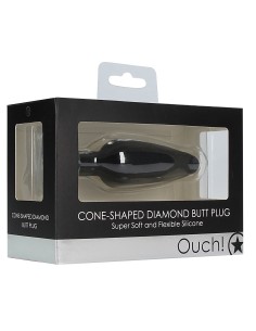 Plug Bijou Silicone Cone Diamond 9 x 3cm | FetishXplore 2