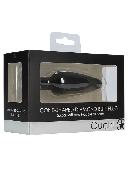 Plug Bijou Silicone Cone Diamond 9 x 3cm | FetishXplore