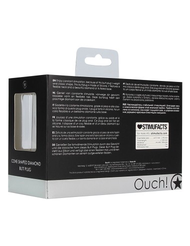 Plug Bijou Silicone Cone Diamond 9 x 3cm | FetishXplore