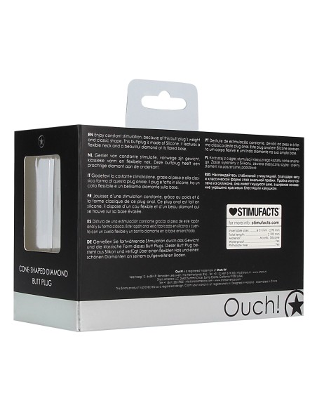 Plug Bijou Silicone Cone Diamond 9 x 3cm | FetishXplore