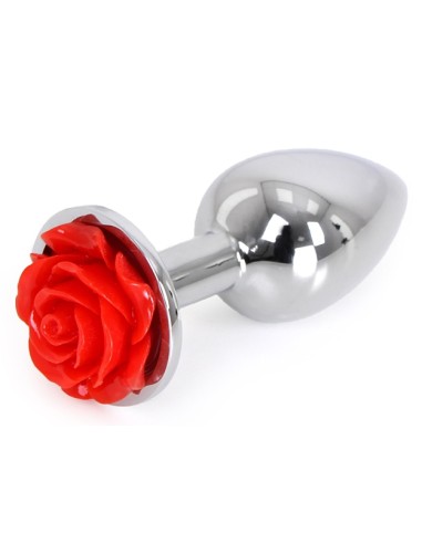Analog Jewel Plug Alu with Rose 6 x 2.8 cm