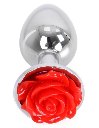 Analog Jewel Plug Alu with Rose 6 x 2.8 cm