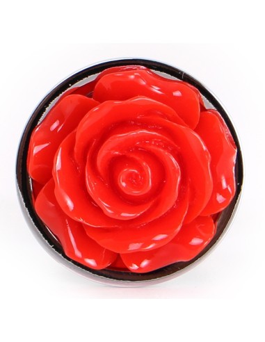 Analog Jewel Plug Alu with Rose 6 x 2.8 cm