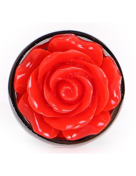 Analog Jewel Plug Alu with Rose 6 x 2.8 cm