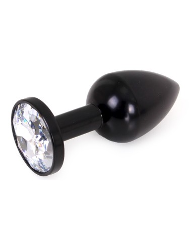 Plug Bijou Anal Alu Gem light 6 x 2.8 cm Black