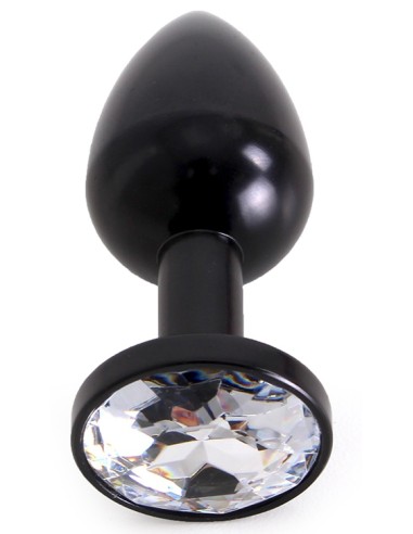 Plug Bijou Anal Alu Gem light 6 x 2.8 cm Black