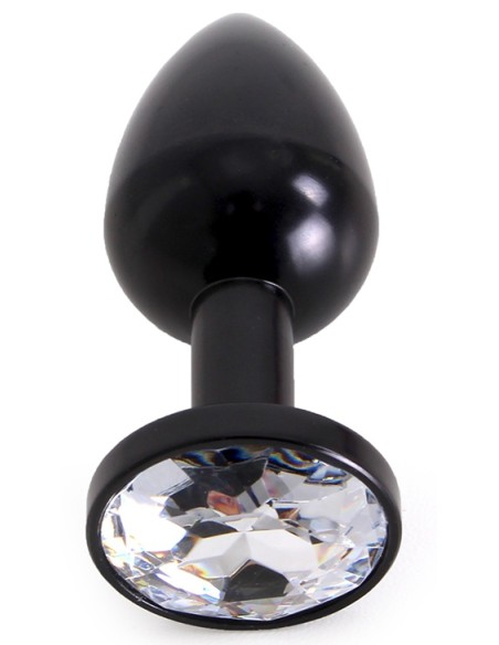 Plug Bijou Anal Alu Gem light 6 x 2.8 cm Black