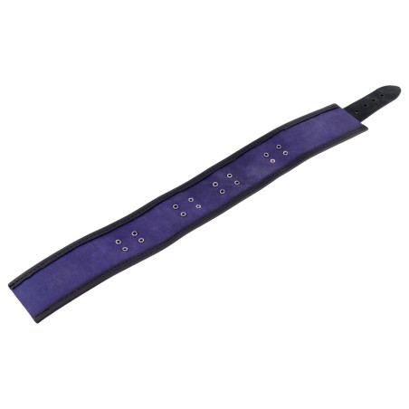 Collier en Cuir Noir et Violet avec Anneaux