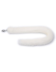 Plug avec Queue Fourrure 7 x 3.4cm Blanc | FetishXplore