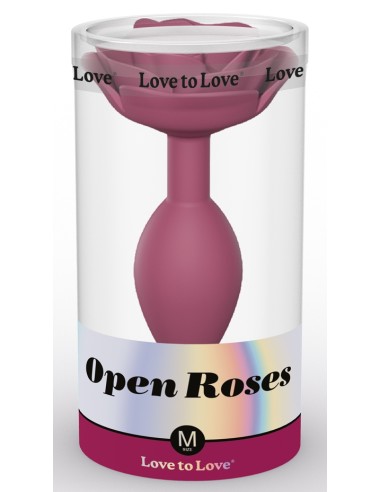 Plug Bijou Anal Open Roses M 8 x 3.3cm Rose | FetishXplore