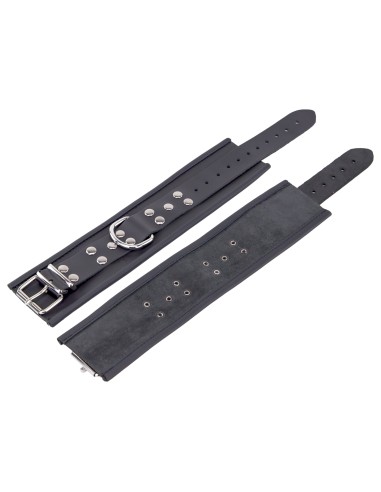 Menottes Cuir Chevilles Noir BDSM - The Red | FetishXplore
