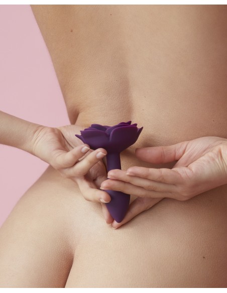 Plug Bijou Anal Open Roses S 8 x 2.9cm Violet | FetishXplore