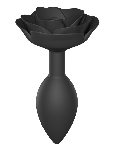 Jewel anal plug Open Roses L 9 x 3.8cm Black
