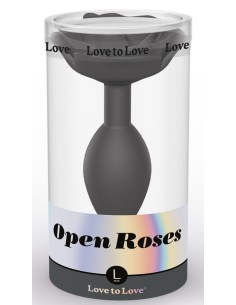 Plug Bijou Anal Open Roses L 9 x 3.8cm Noir | FetishXplore 2