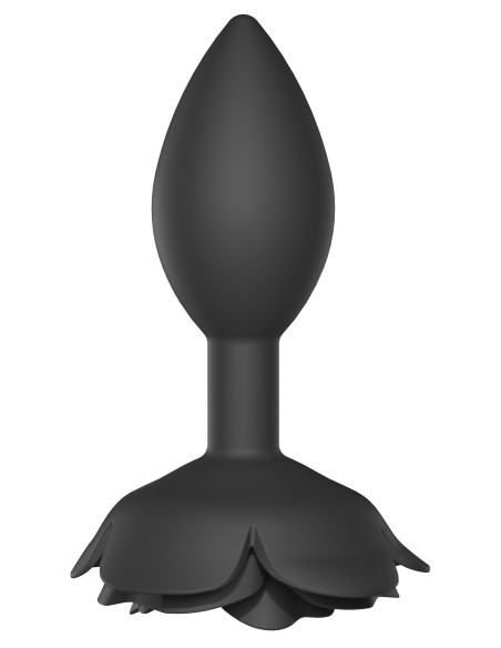 Jewel anal plug Open Roses L 9 x 3.8cm Black