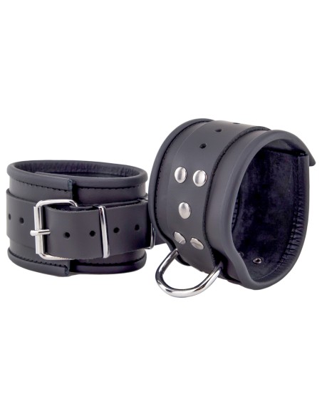 Leather ankle cuffs Black