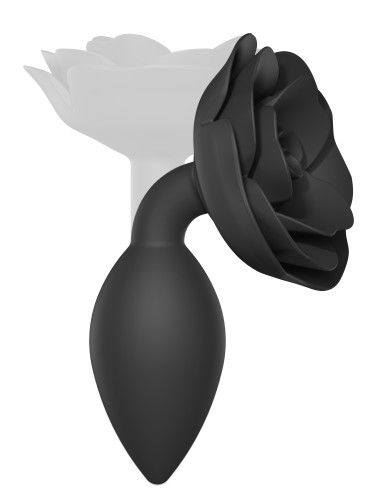 Jewel anal plug Open Roses L 9 x 3.8cm Black