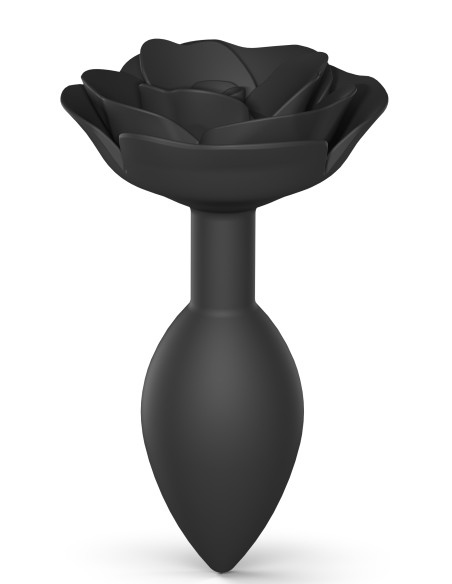 Jewel anal plug Open Roses L 9 x 3.8cm Black