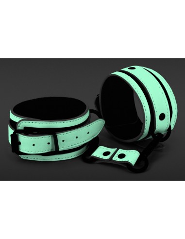 Menottes Chevilles Fluorescentes GLO BDSM Ajustables | FetishXplore