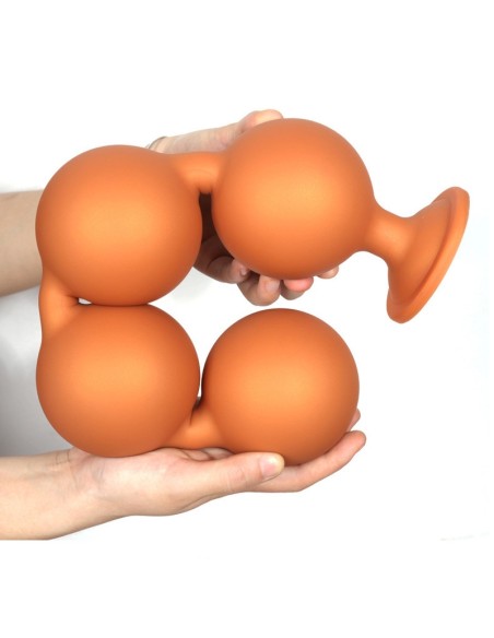 Boules Anales Bulby Butt XXXL 45 x 8,7 cm Orange | FetishXplore