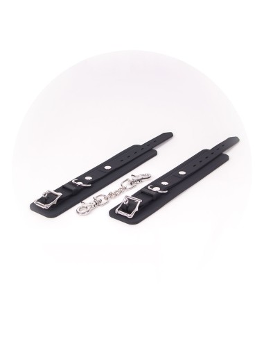 Menottes Chevilles Silicone Deluxe Noir BDSM - Kiotos | FetishXplore
