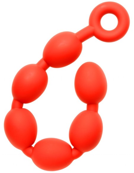 Boules Anales Stretch Eggs M 45 x 5 cm Rouges | FetishXplore