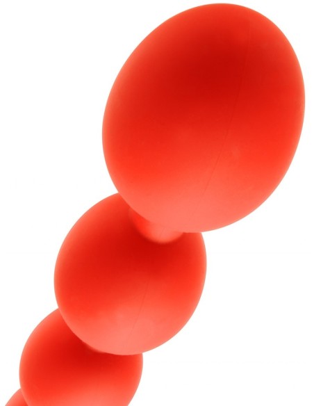Boules Anales Stretch Eggs M 45 x 5 cm Rouges | FetishXplore