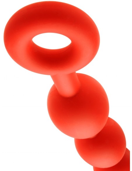 Boules Anales Stretch Eggs M 45 x 5 cm Rouges | FetishXplore