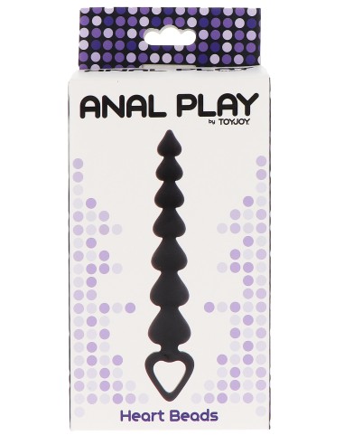 Chapelet Anal Heart Beads 18 x 3,4 cm | FetishXplore